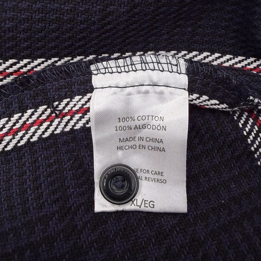 Pacific Trail Men's Shirt Size XL Plaid Button-Up Blue Long Sleeve Thick Cotton - Picture 8 of 9